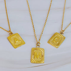 Art Deco Initial Necklace